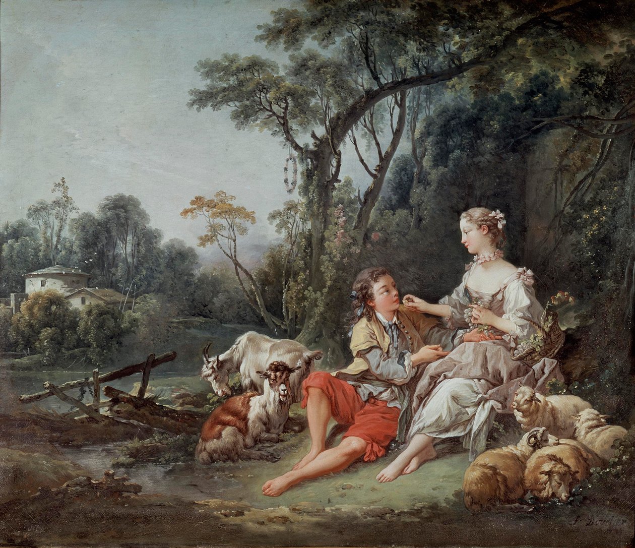 Tenker han på druer?, 1747 av François Boucher