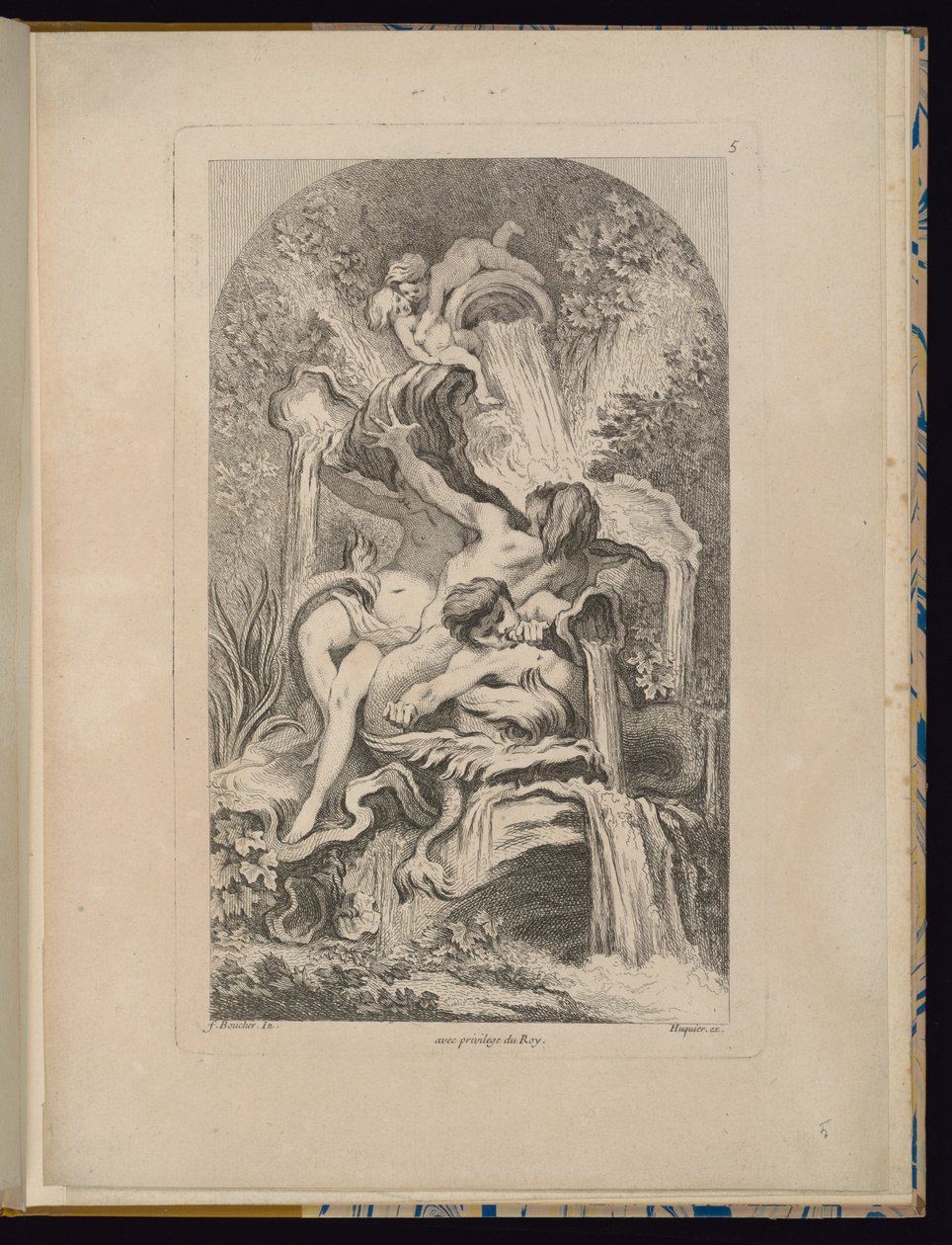 Plate 5, Receuil de Fontaines (Fontensamling) av François Boucher