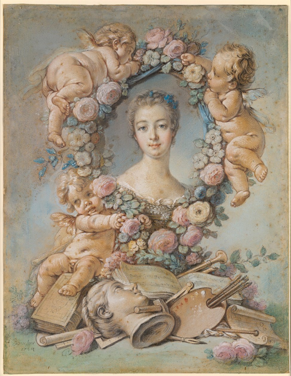 Portrett av Marquise de Pompadour 1721-1764, 1754 av François Boucher