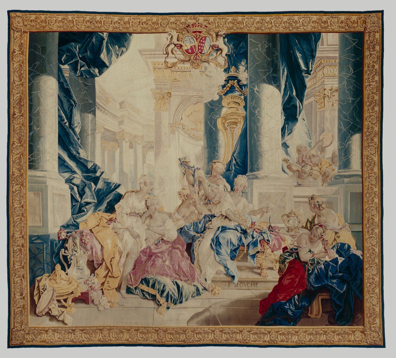 Psyche viser skattene sine for søstrene sine, 1744-46 (ull og silke) av François Boucher