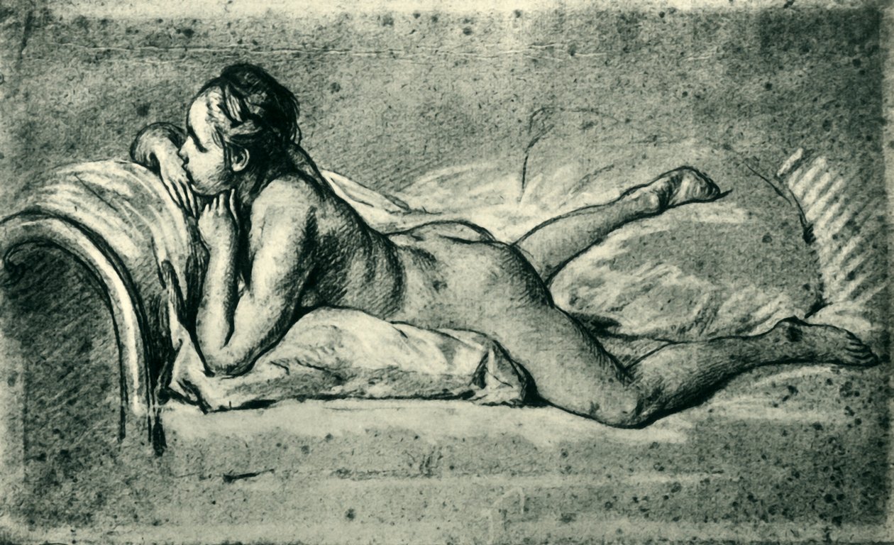 Liggende naken kvinne, 1751, 1943. av François Boucher
