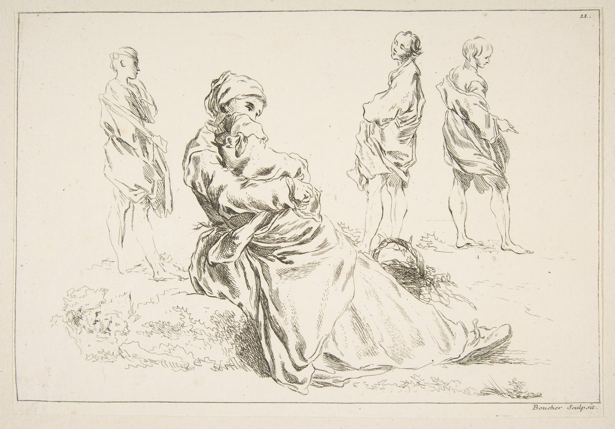 Ark med skisser, 1753. av François Boucher