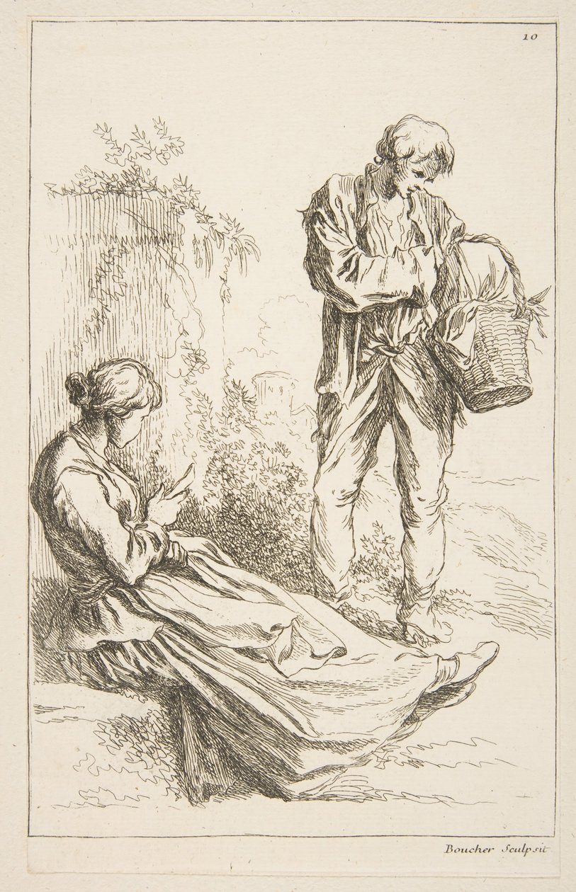 Ark med skisser, 1753. av François Boucher