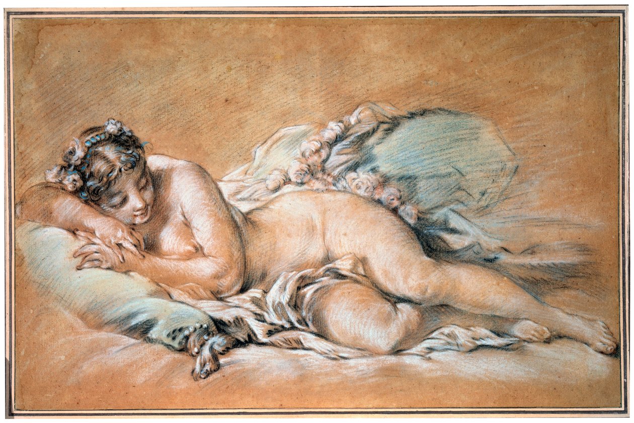 Sovende ung kvinne, 1758. av François Boucher