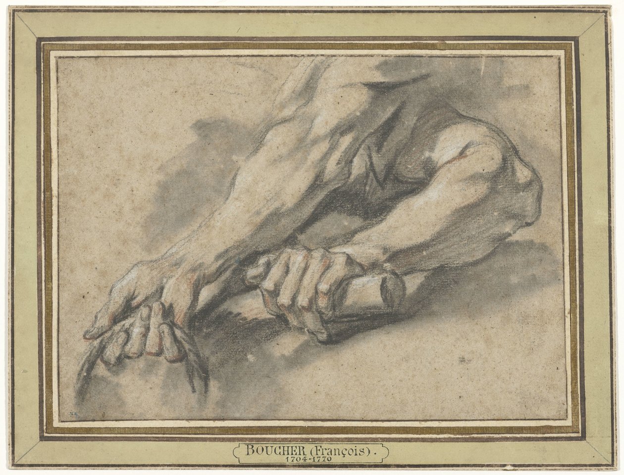 Studier av to underarmer av François Boucher