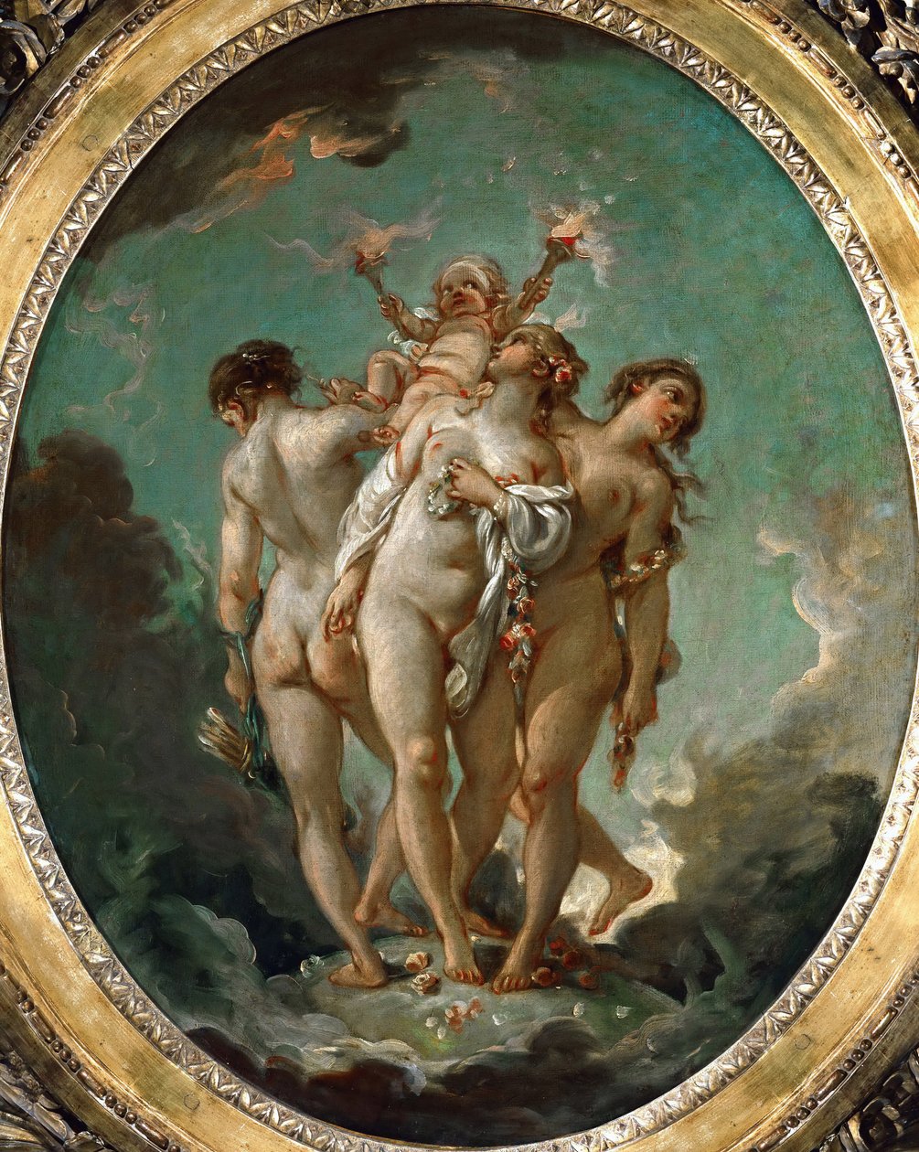 De tre nådene holder Amor av François Boucher
