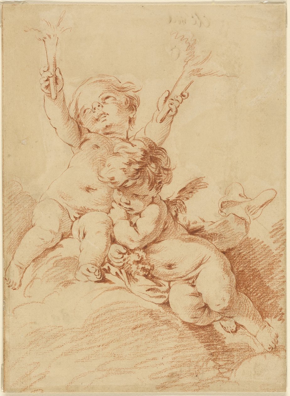 To Putti av François Boucher