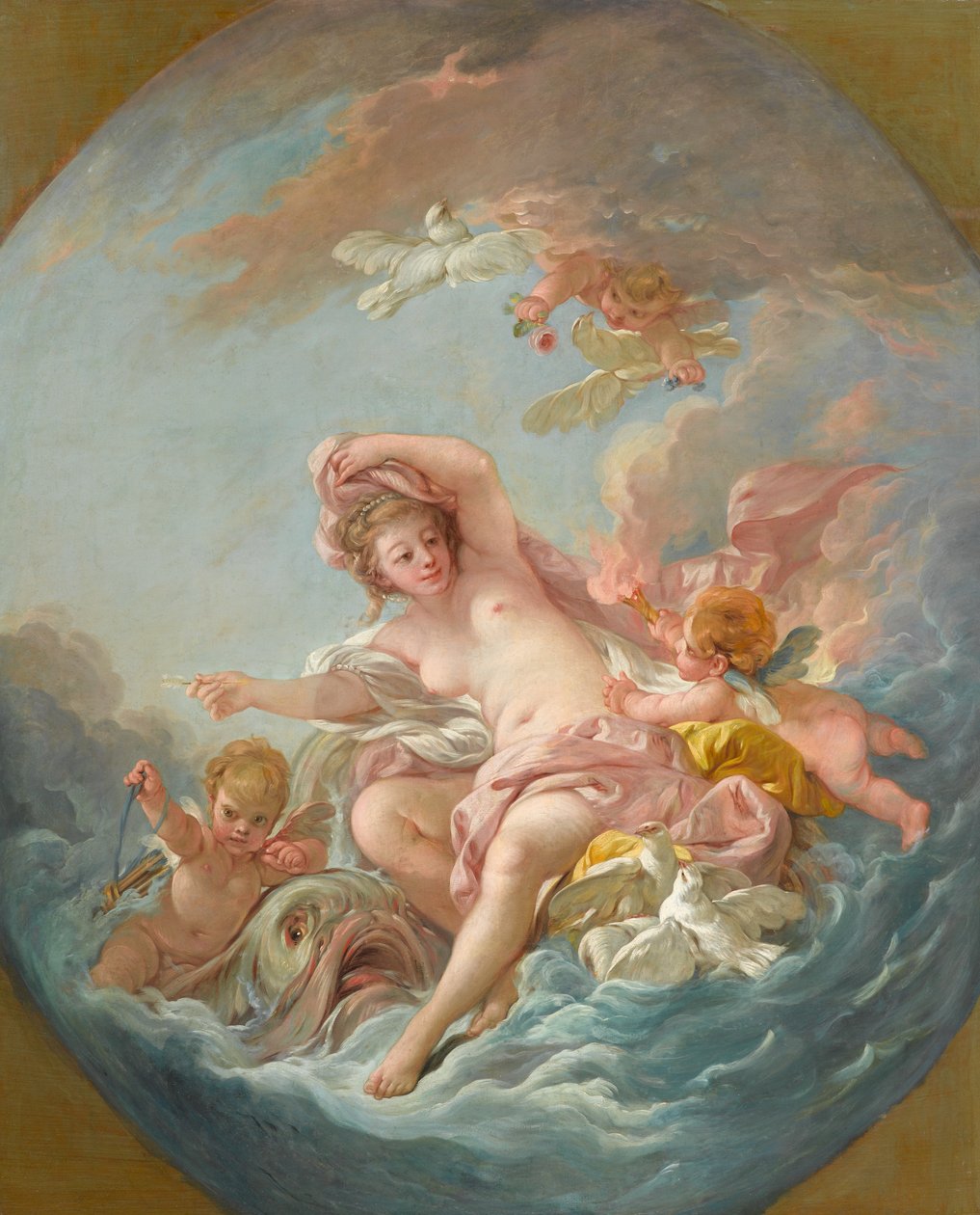 Venus stiger opp fra bølgene, ca. 1766 av François Boucher