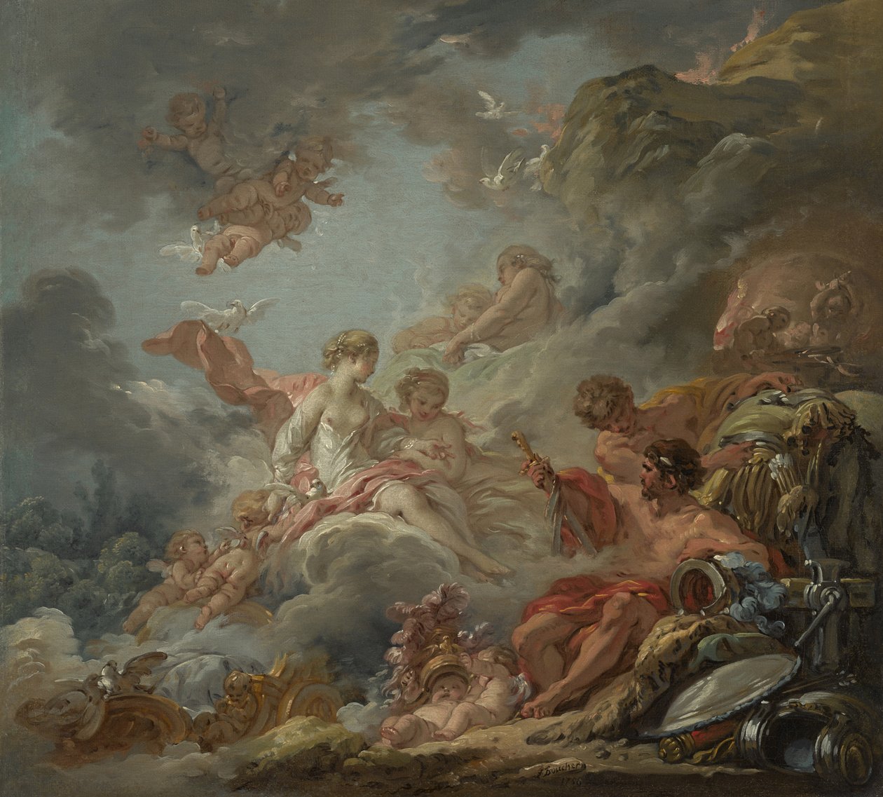 Vulcan presenterer våpen til Venus for Aeneas, 1756 av François Boucher
