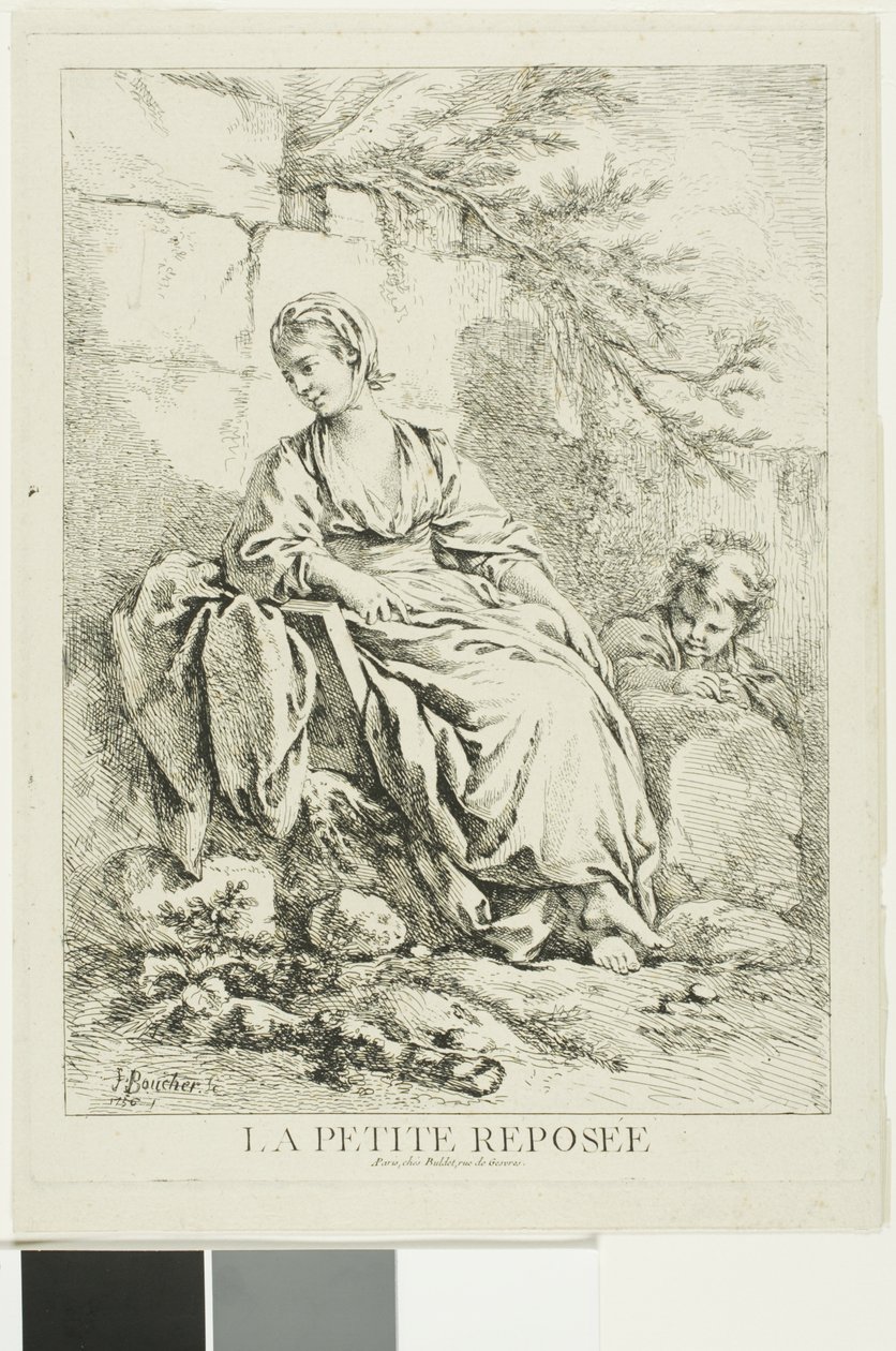 Ung kvinne hviler av François Boucher