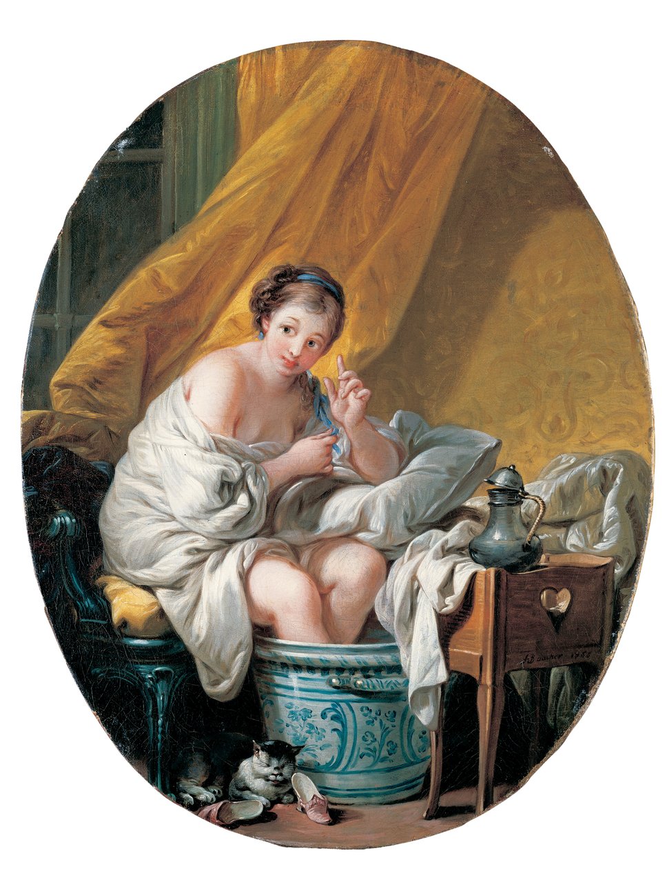 Ung kvinne som tar et fotbad, 1766 av François Boucher