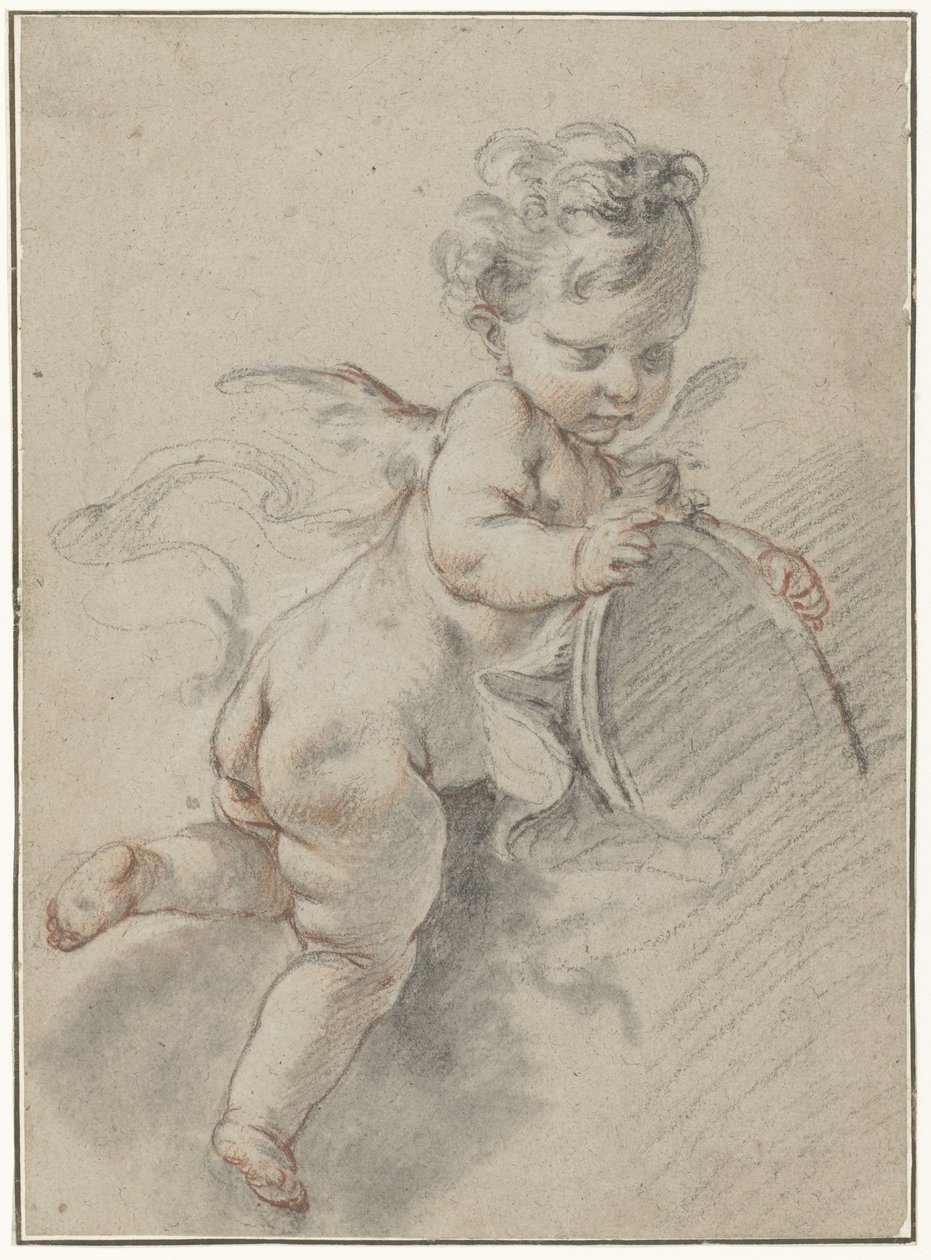 Flytende putto med toalettspeil av François Boucher