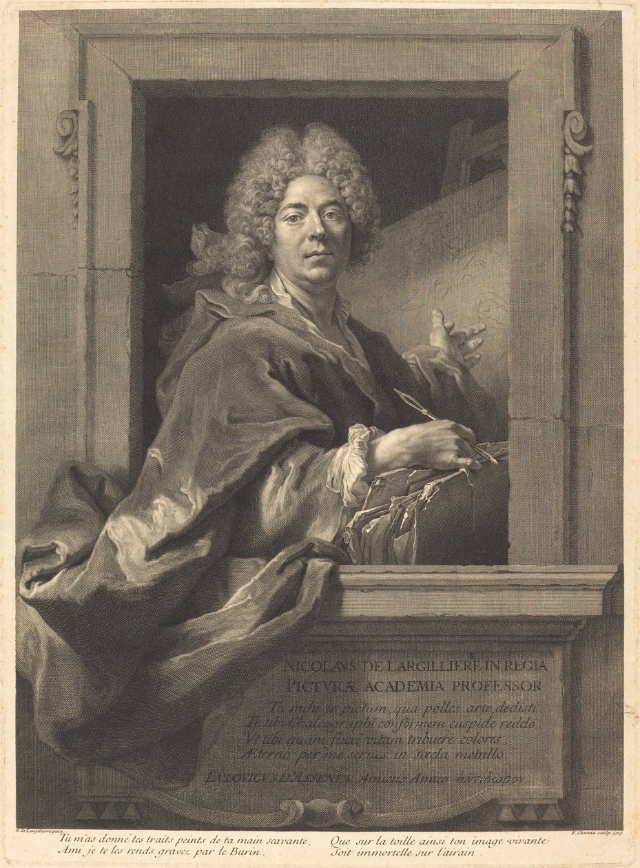 Nicolas de Largilliere av François Chereau I after Nicolas de Largillierre