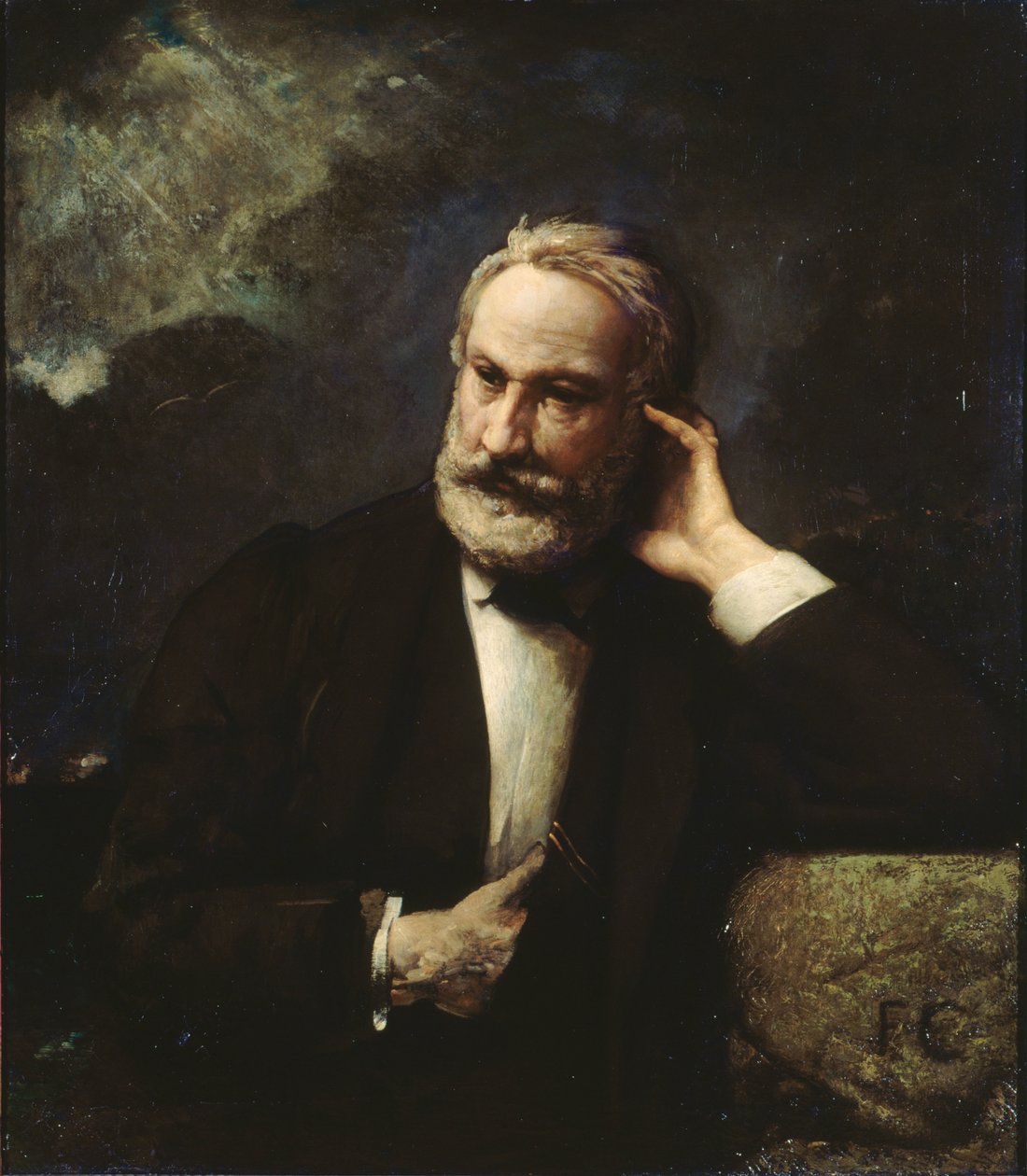 Portrett av Victor Hugo 1802-1885, ca 1868. av François Chifflart