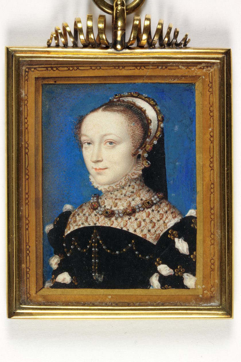 Lady Elizabeth Fitzgerald, grevinne av Lincoln (akvarell og kroppsfarge på vellum) av François Clouet