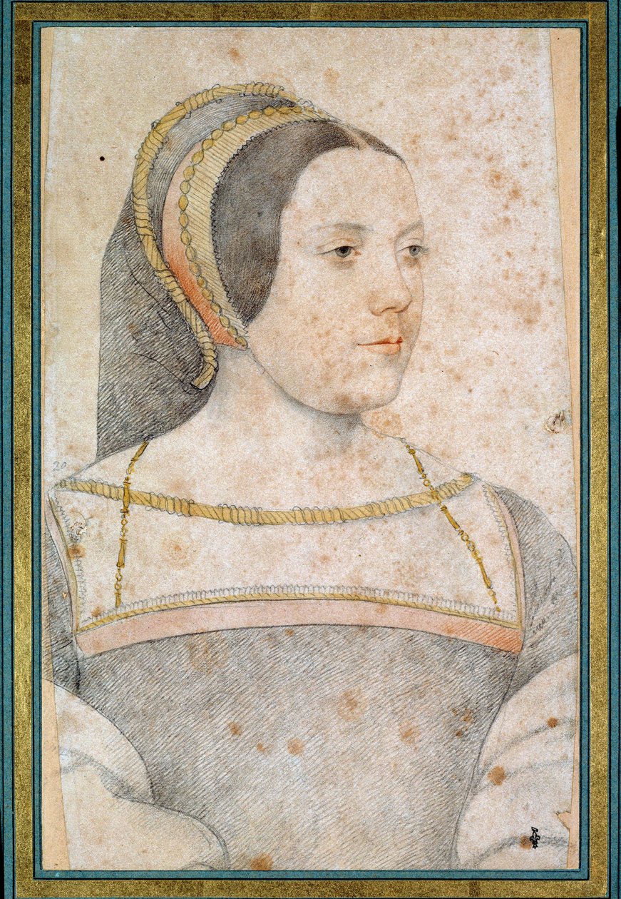 Portrett av Judith av Assigny, kona til Jean de Crequi, far til Cannaples (1502 - 1558). Tegning med svart stein og blod av Francois Clouet (1515-1572) av François Clouet