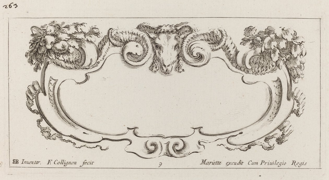 Cartouche av François Collignon after Stefano Della Bella