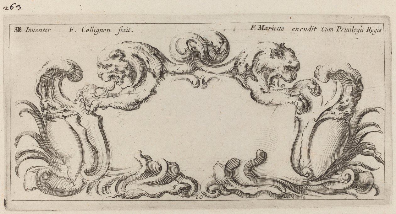 Cartouche av François Collignon after Stefano Della Bella