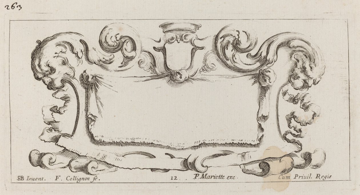 Cartouche av François Collignon after Stefano Della Bella