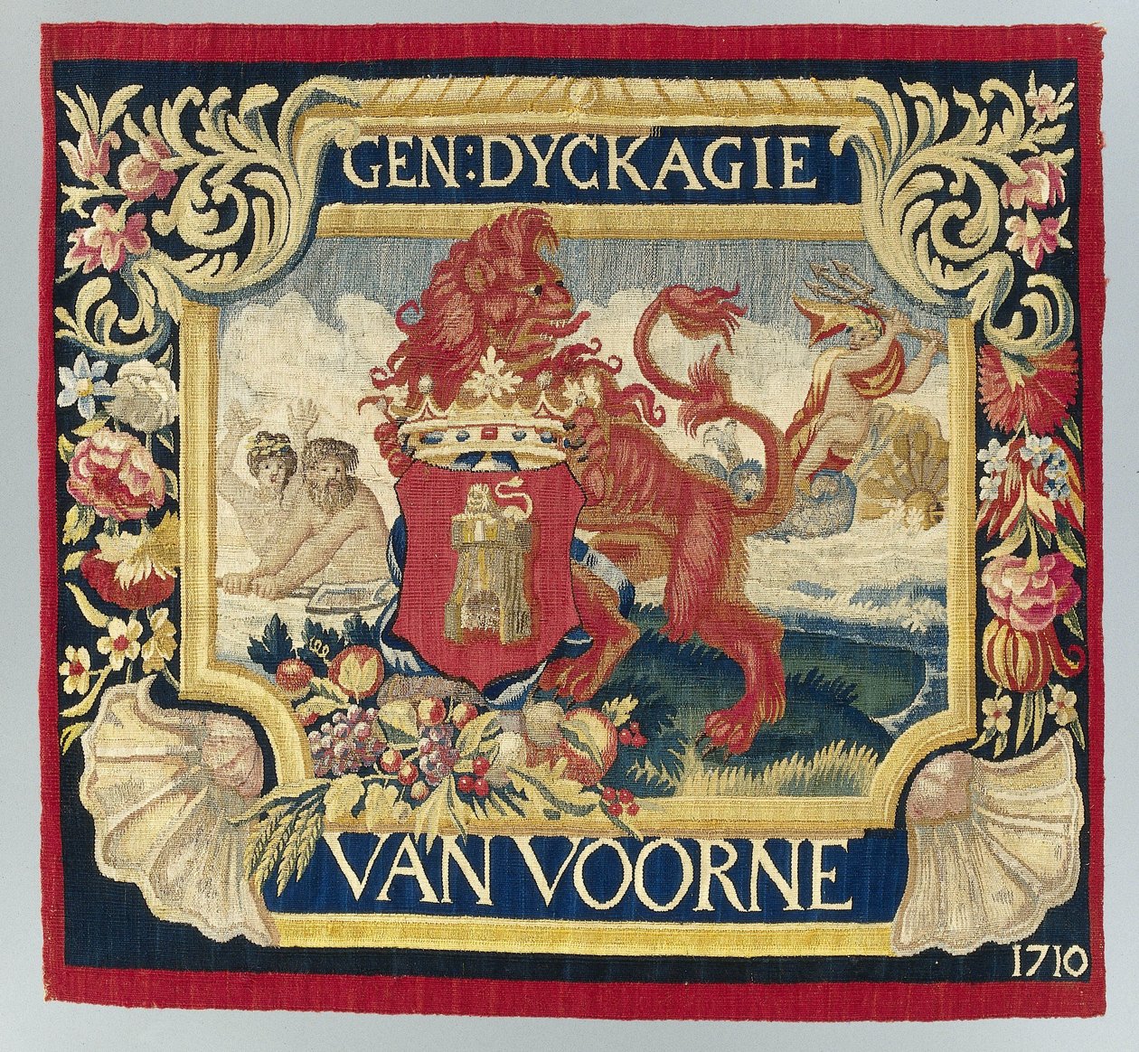 Puteark med en symbolsk representasjon og våpenskjoldet til Voorne av François Coppens (attributed to)