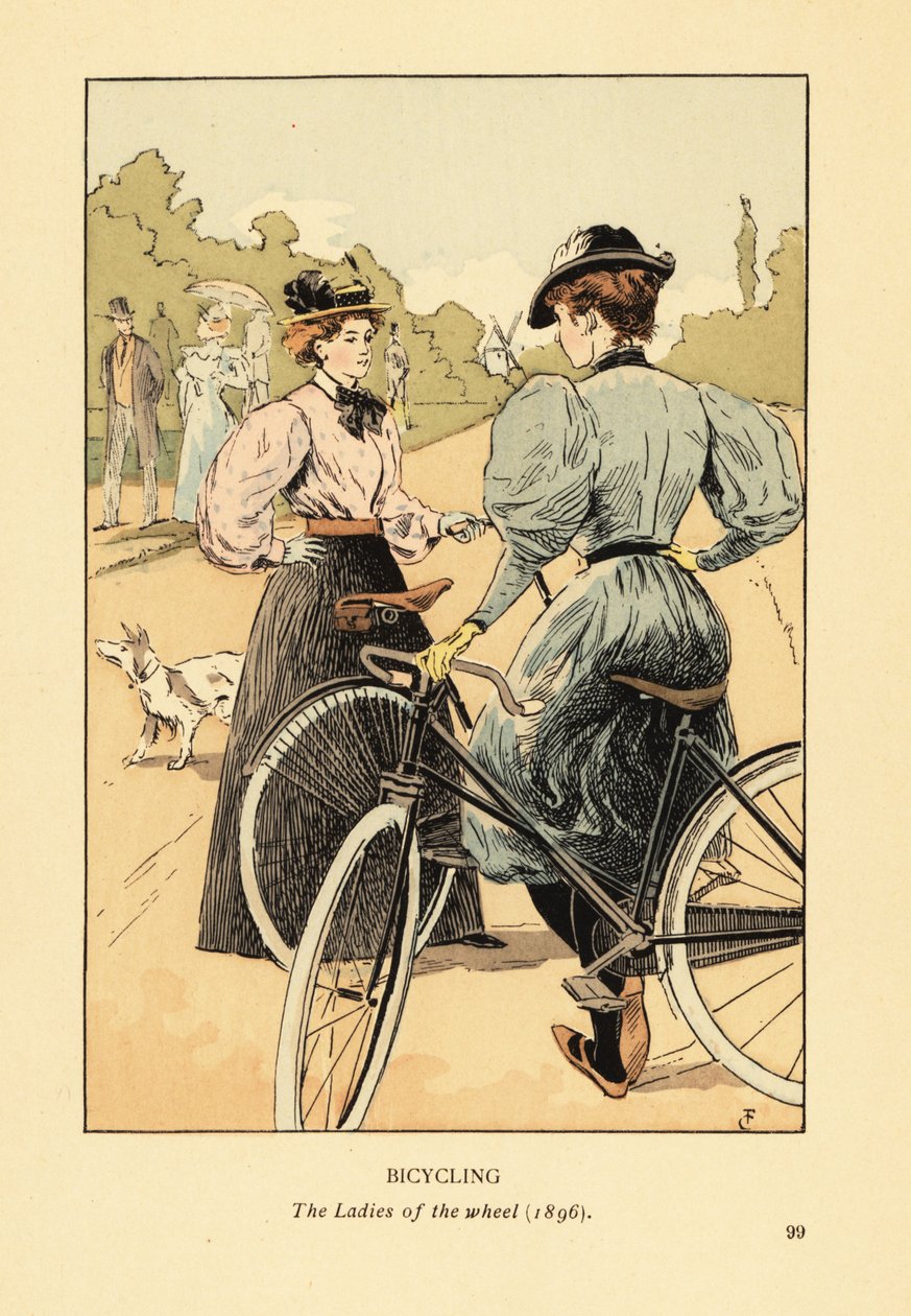 Sykling, rattdamene i 1896 av François Courboin