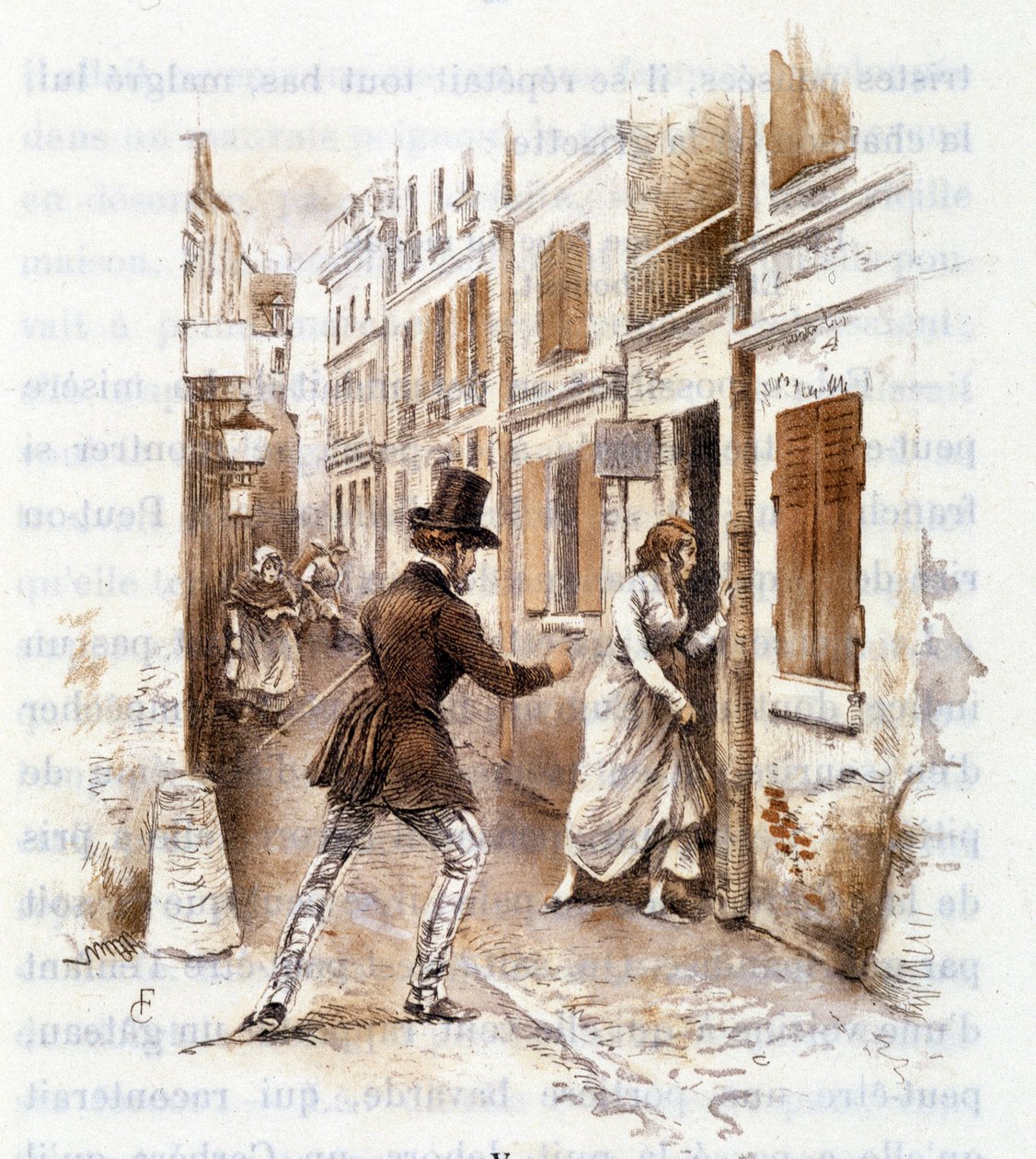 Illustrasjon av "" Profile of grisette""" ny som tilhører Receuil "" Mimi de Pinson"" av Alfred de Musset av François Courboin