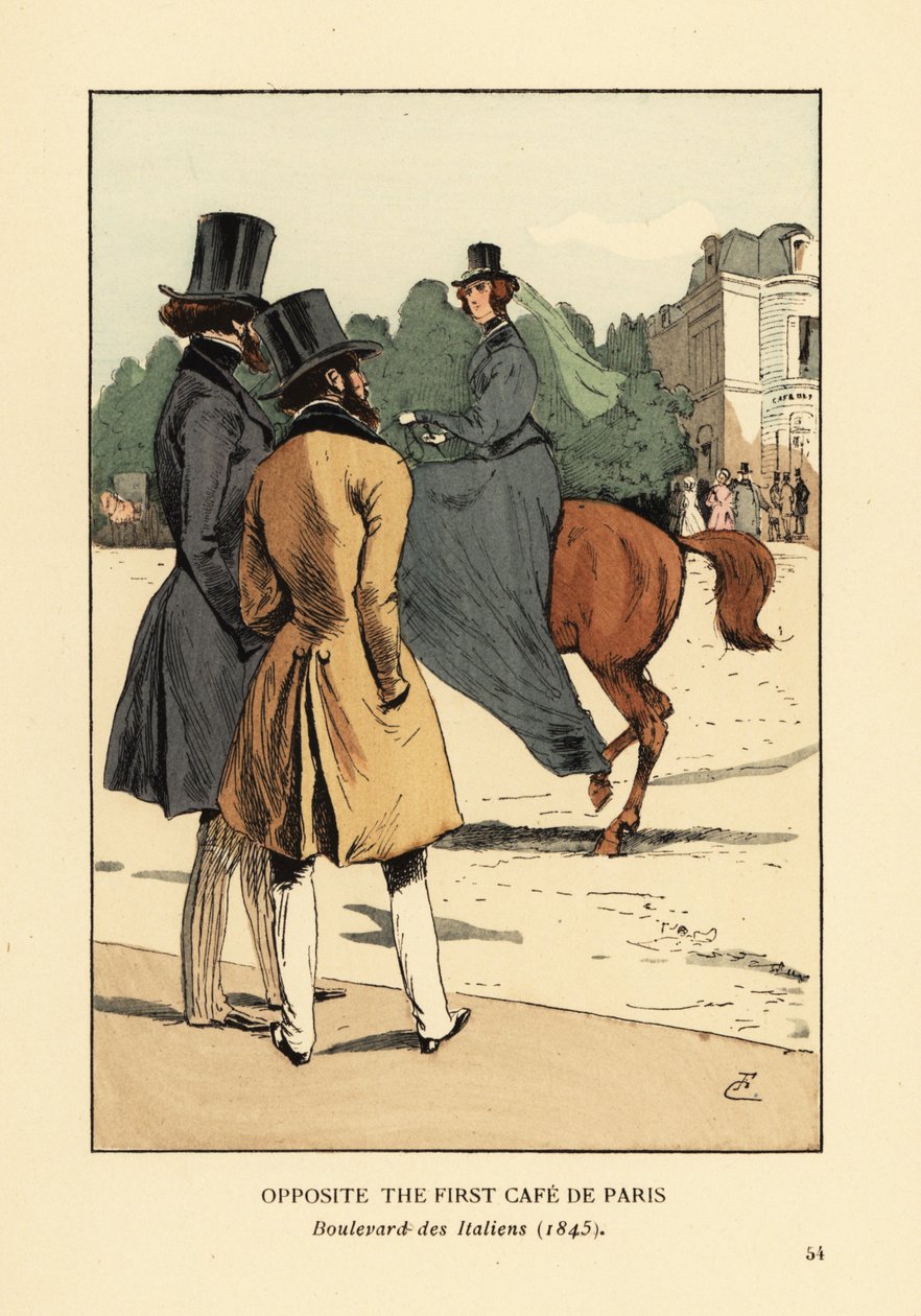 Overfor den første Cafe de Paris, Boulevard des Italiens av François Courboin