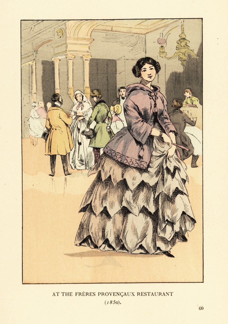 Kvinne på Freres Provencaux Restaurant, Paris av François Courboin