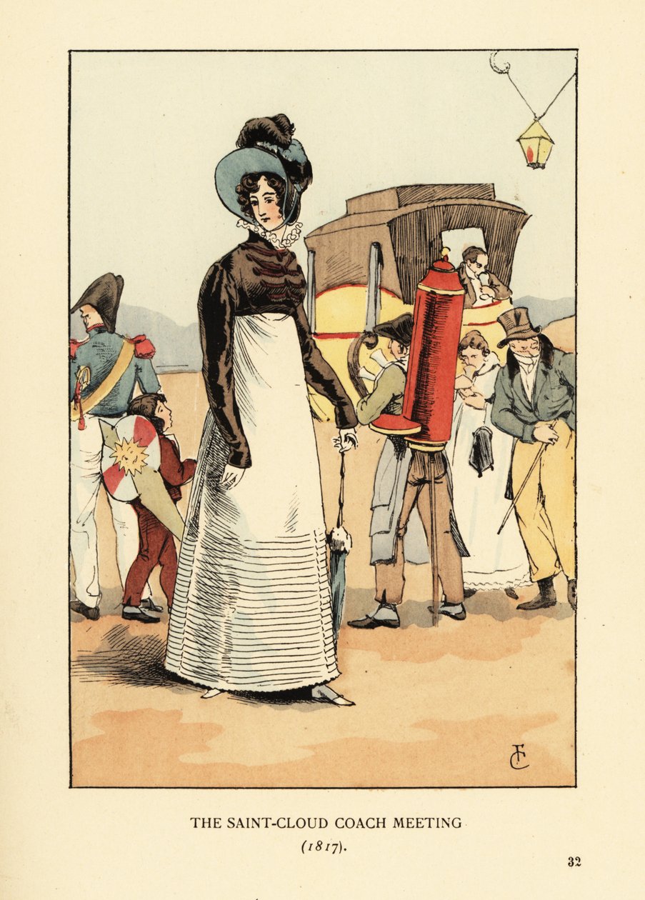 Kvinne som venter på en scenetrener. Saint-Cloud trenermøte av François Courboin