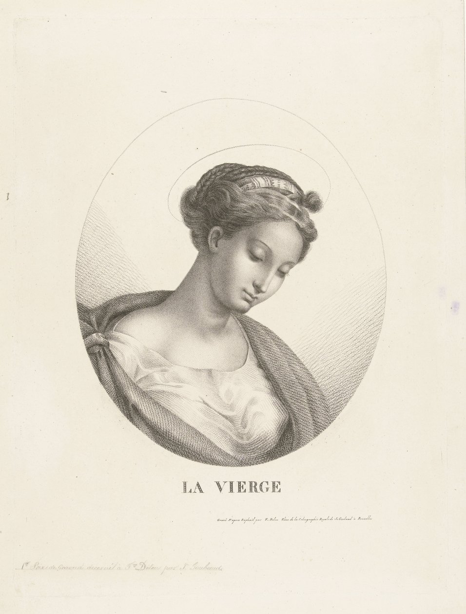 Byste av Mary i oval La Vierge (tittel på objekt) av François Deleu