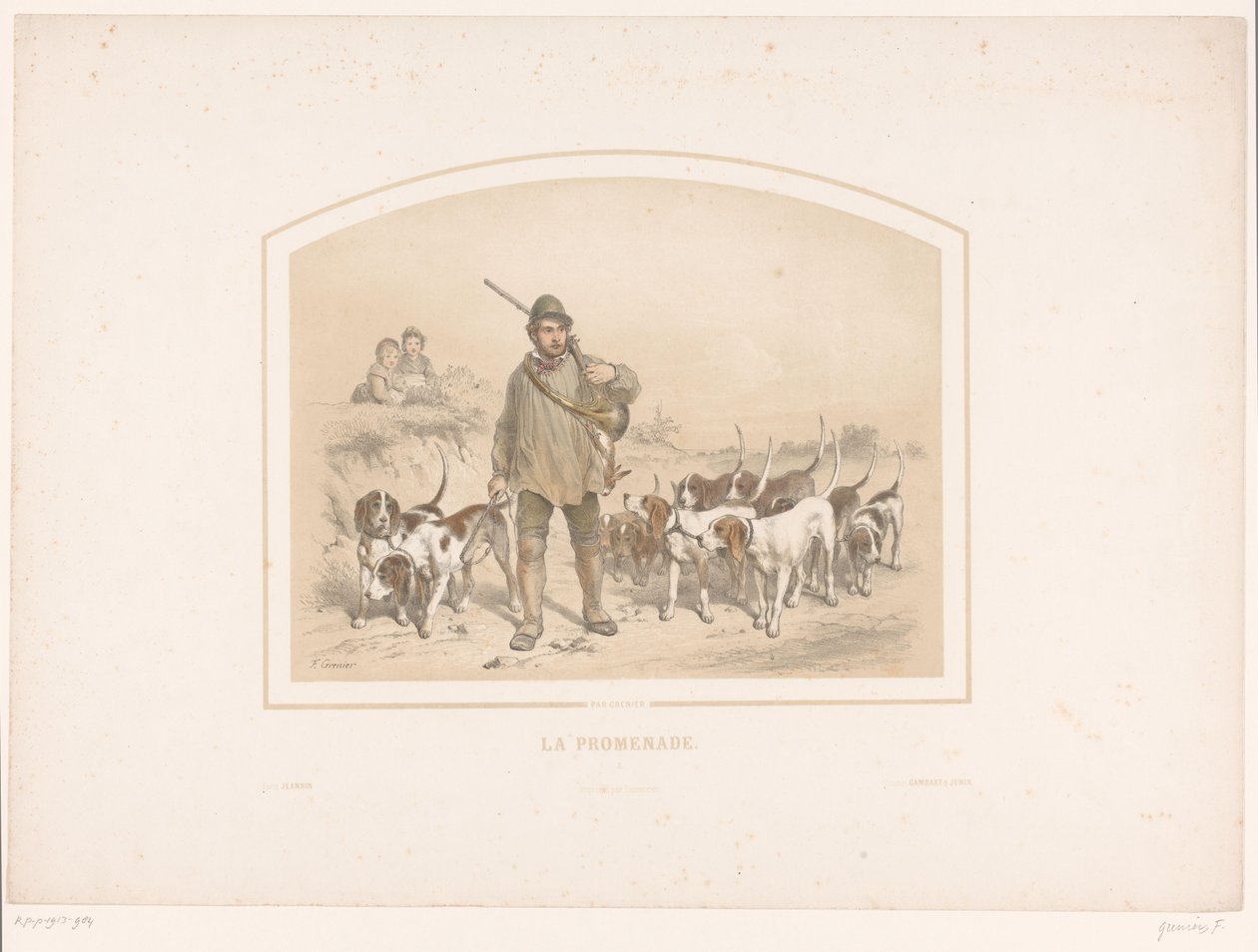 Jeger med ti jakthunder La promenade (tittel på objekt) av François Grenier