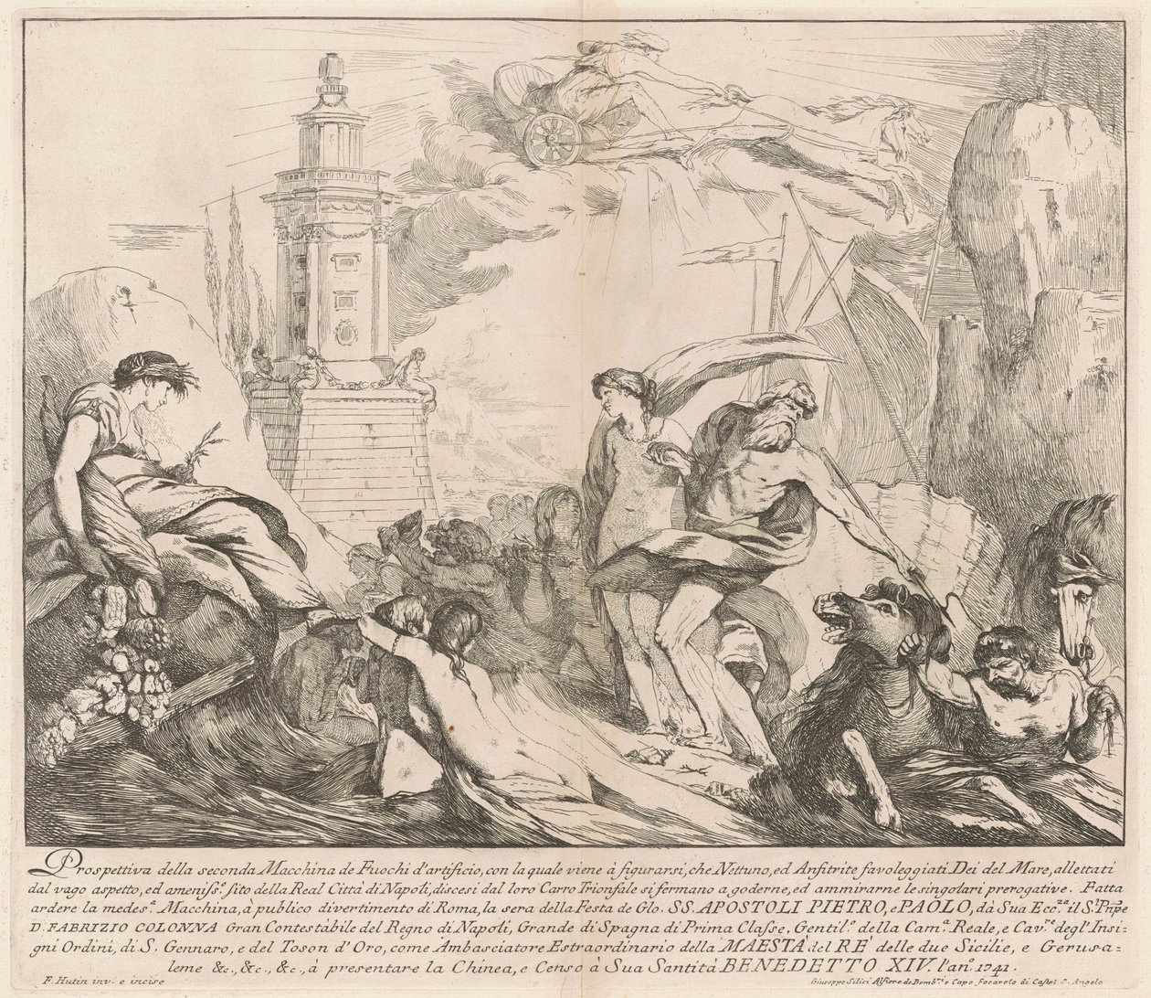 Seconda Macchina for Chinea av 1741: Neptun og amfitritt av François Hutin