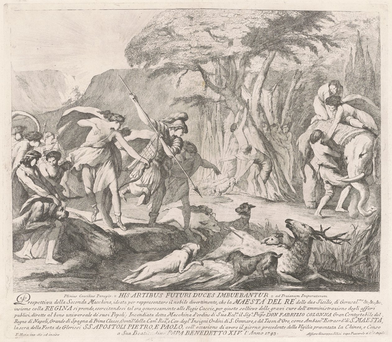 Seconda Macchina for Chinea av 1743: The Royal Hunt av François Hutin