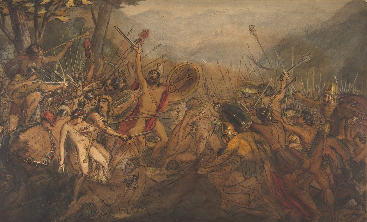 Slagscene, 1800-tallet. av François Joseph Heim