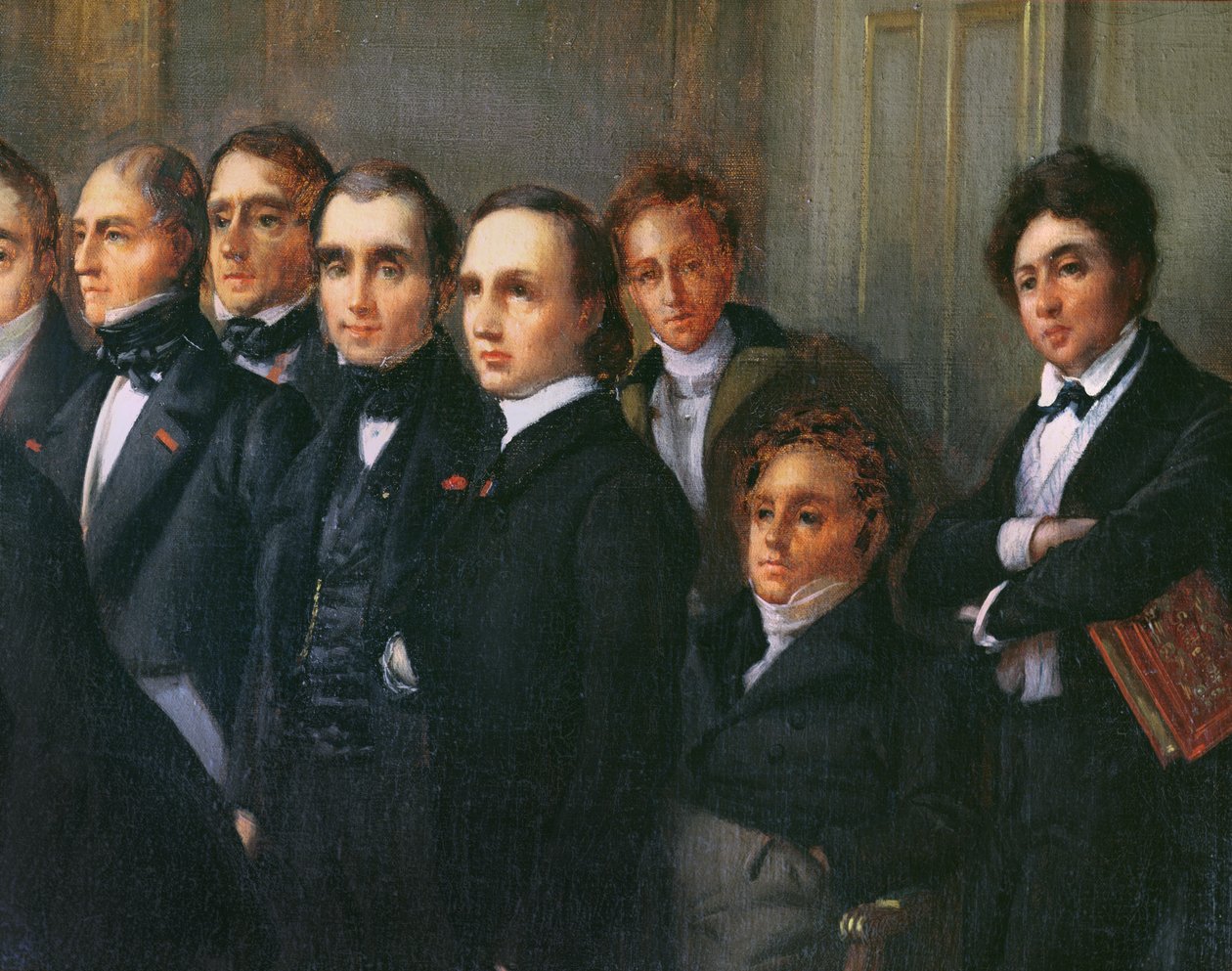 Forelesning i foajeen til Comedie Francaise, 26. mai 1828 (detaljer) av François Joseph Heim