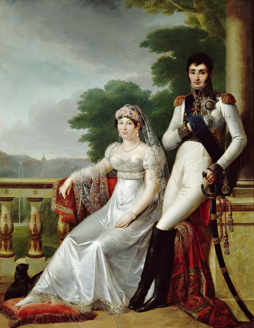 Jérôme Bonaparte og Catharina av Württemberg som konge og dronning av Westfalen av François Joseph Kinson