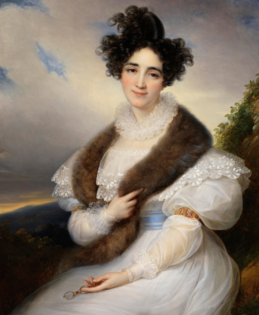 Portrett av Marie-Joséphine-Emilie Lafont-Porcher, ca. 1827. av François Joseph Kinson