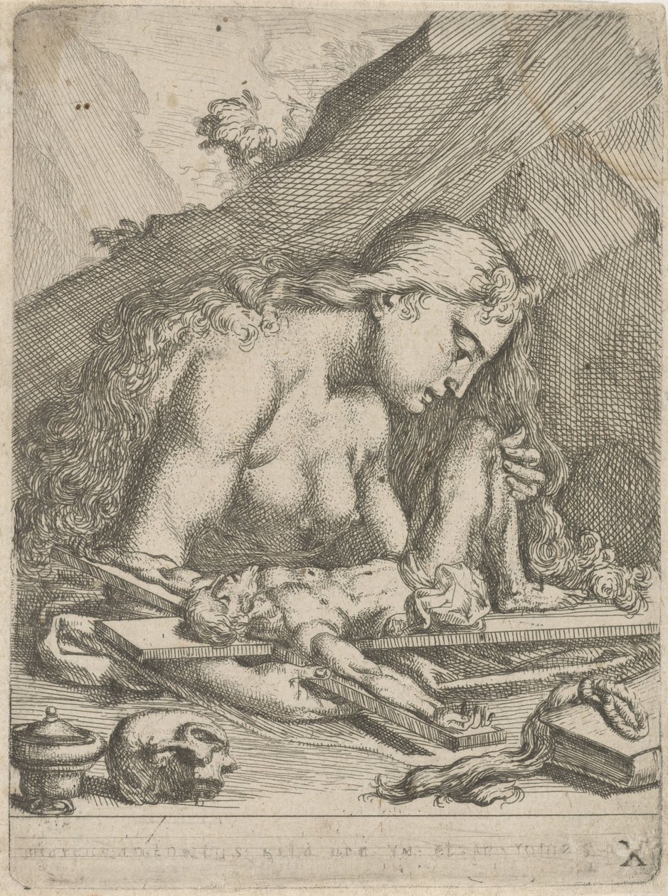 Den hellige Maria Magdalena som en angrende synder av François Joseph Lonsing