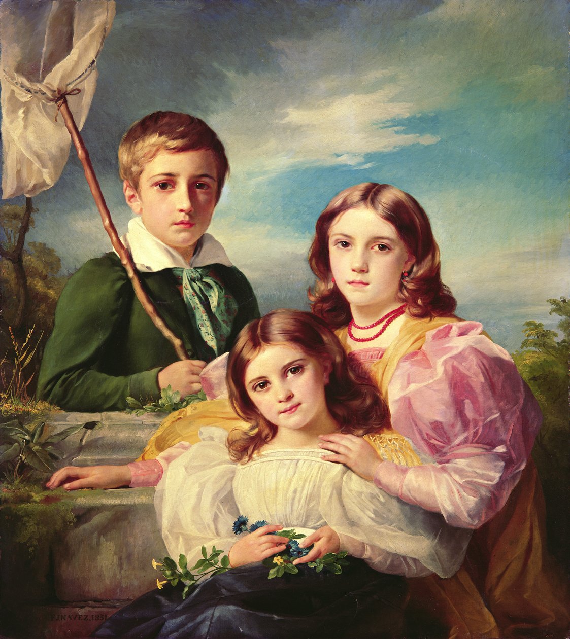 Leon Suys og hans to søstre, 1800-tallet av François Joseph Navez