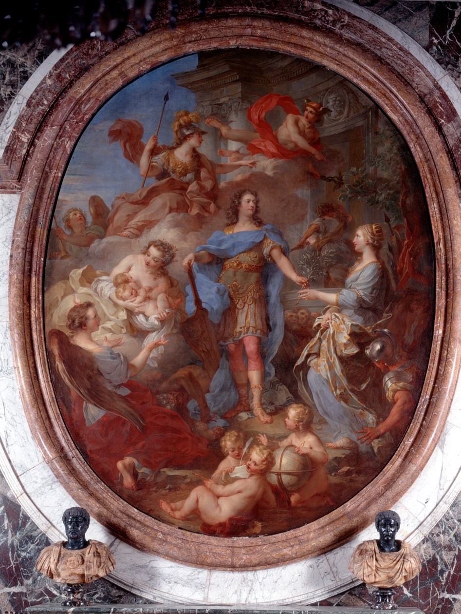Louis XIV presenterer fred til Europa, tidlig på 1700-tallet av François Lemoyne