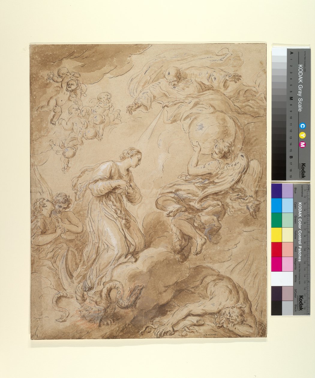 The Immaculate Conception, ca. 1700-37 (blekk, vask og gouache på papir) av François Lemoyne
