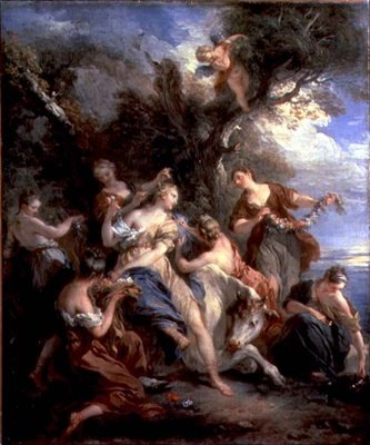 Voldtekten av Europa, 1725 av François Lemoyne