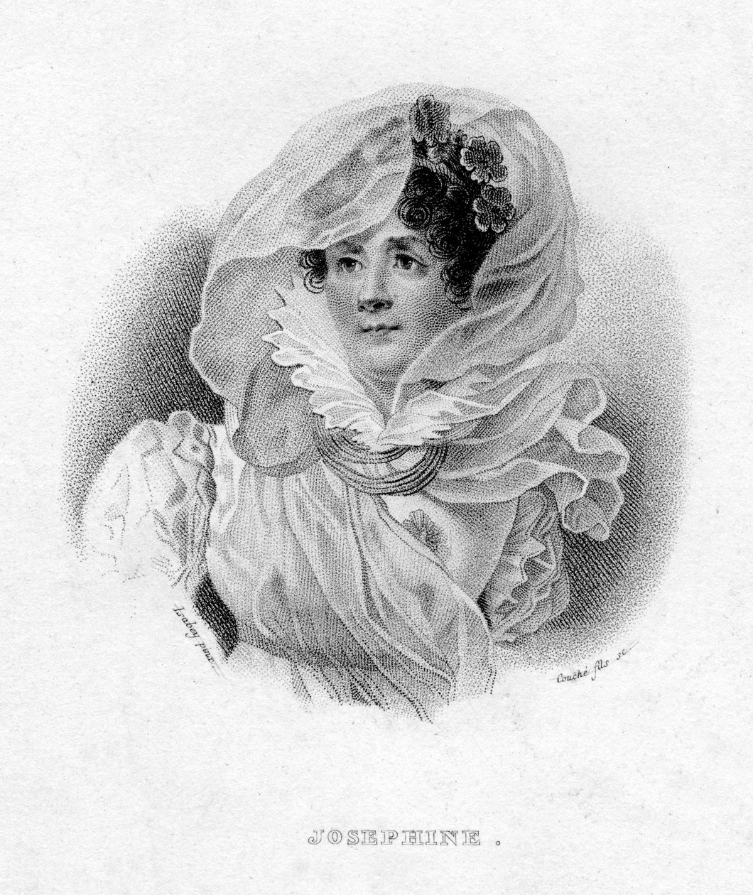 Joséphine de Beauharnais, første kone til Napoléon Bonaparte, og keiserinne av Frankrike, 1800-tallet av François Louis Couché