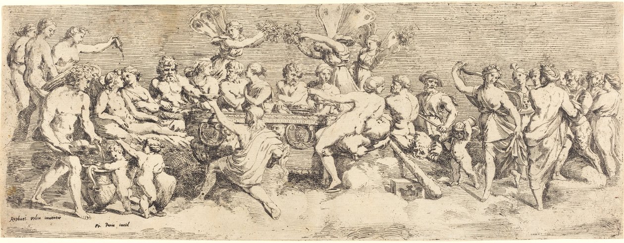 Bryllupsfesten til Amor og Psyke av François Perrier after Raphael