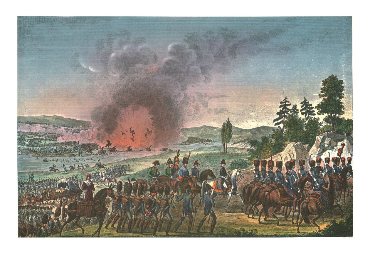 Franskmennenes tilbaketrekning etter slaget ved Leipzig, 19. oktober 1813, c1850 av François Pigeot