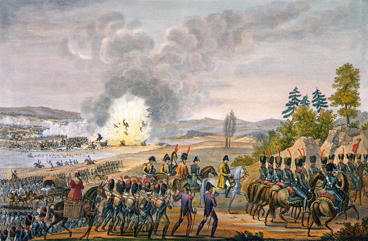 Den franske retrett etter slaget ved Leipzig, Tyskland, 19. oktober 1813 av François Pigeot