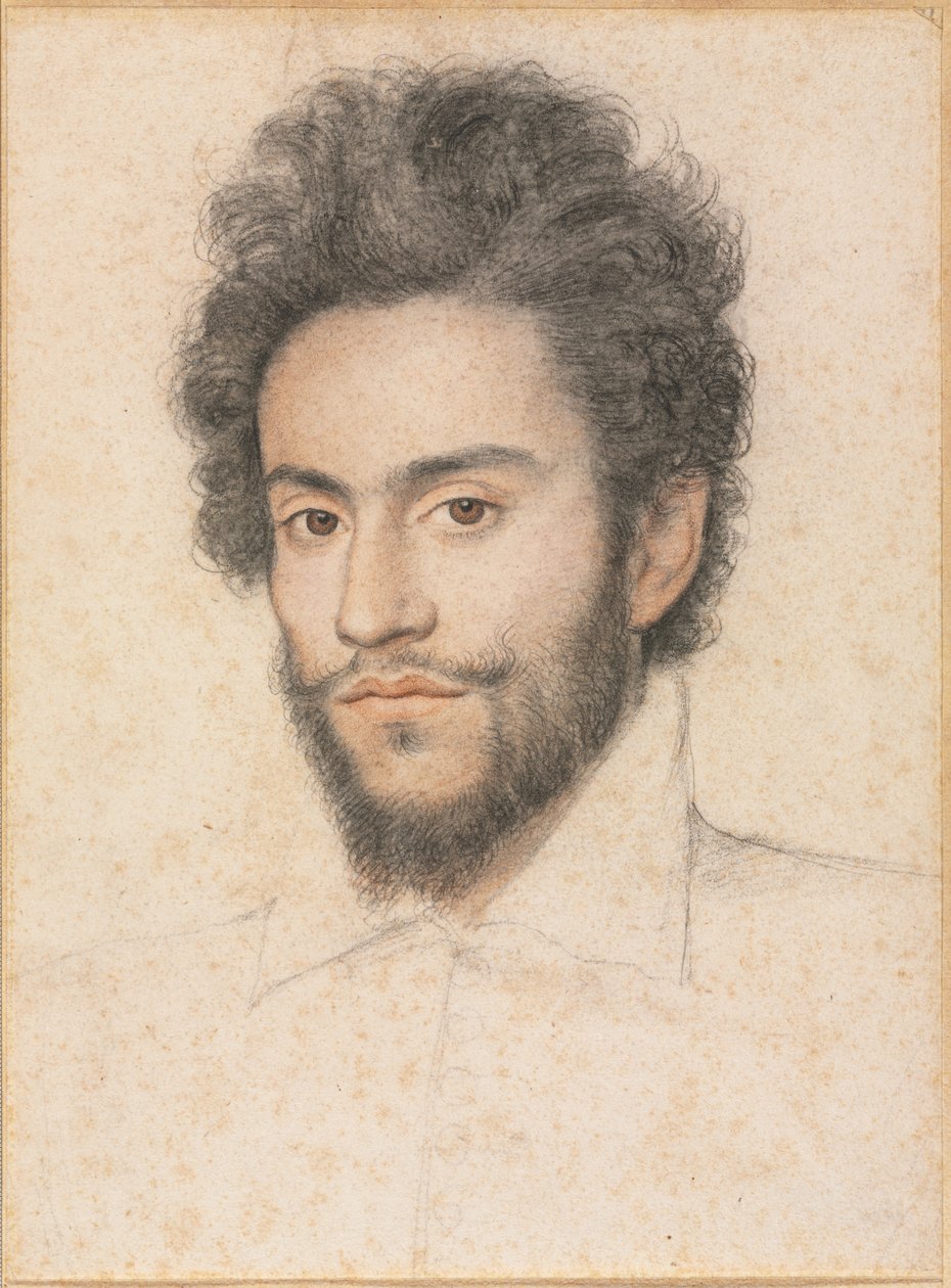 Ung mann med skjegg, 1600-tallet. av François Quesnel