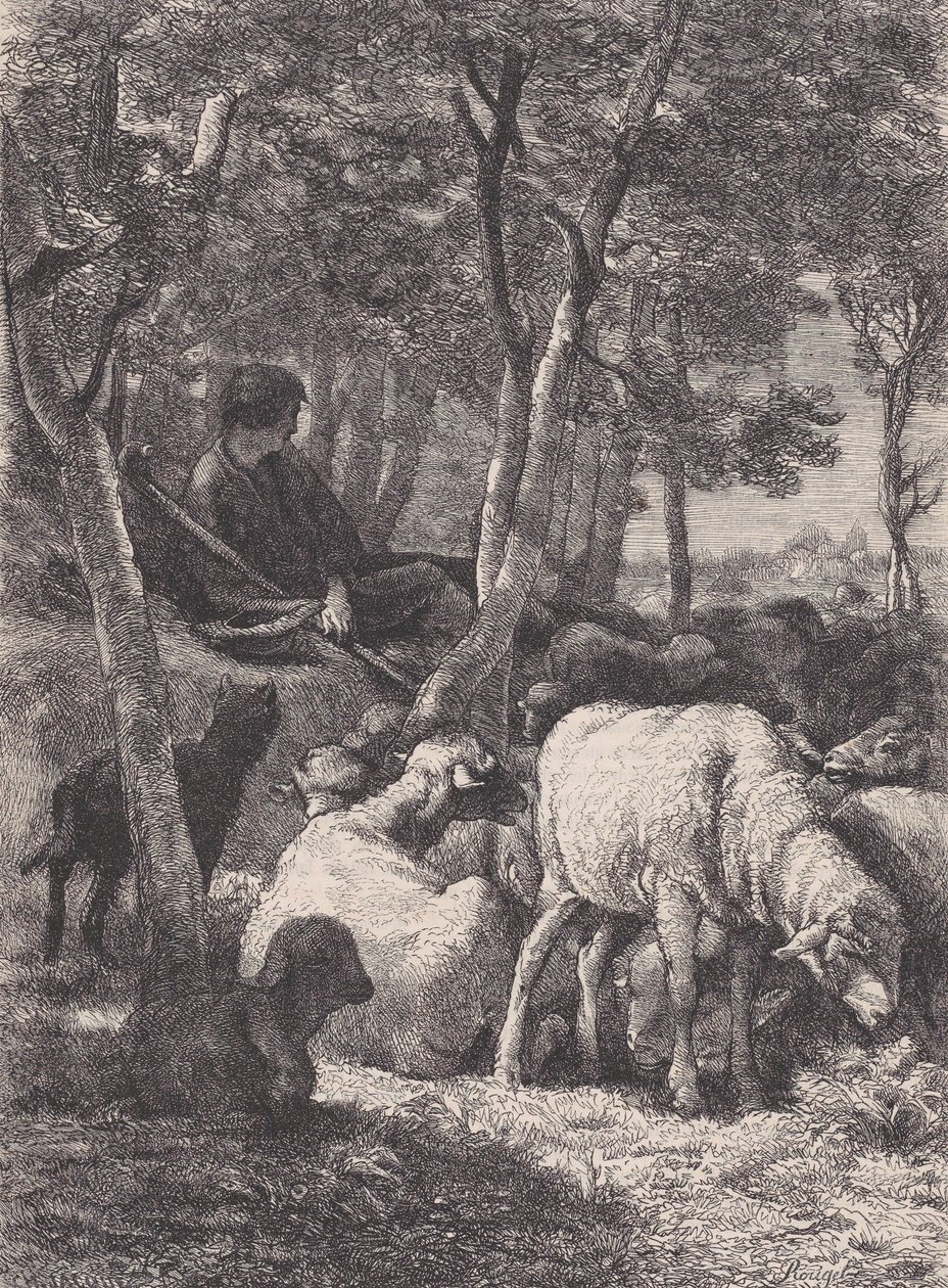 Shepherd, fra Le Magasin Pittoresque, ca. 1852. av François Rouget