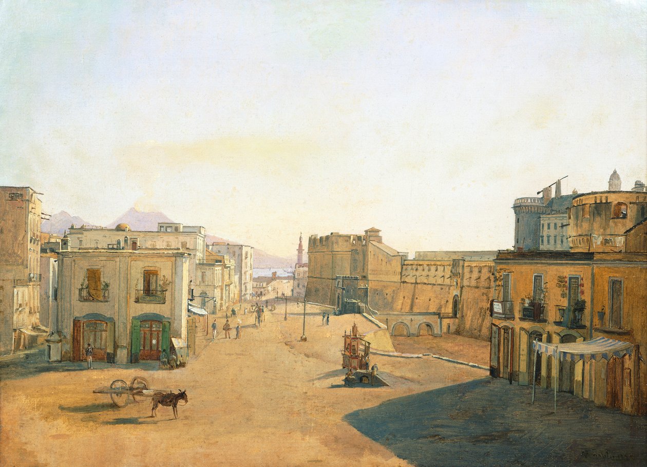 Largo del Castello med lykten fra Molo Pier i Napoli av François Vervloet