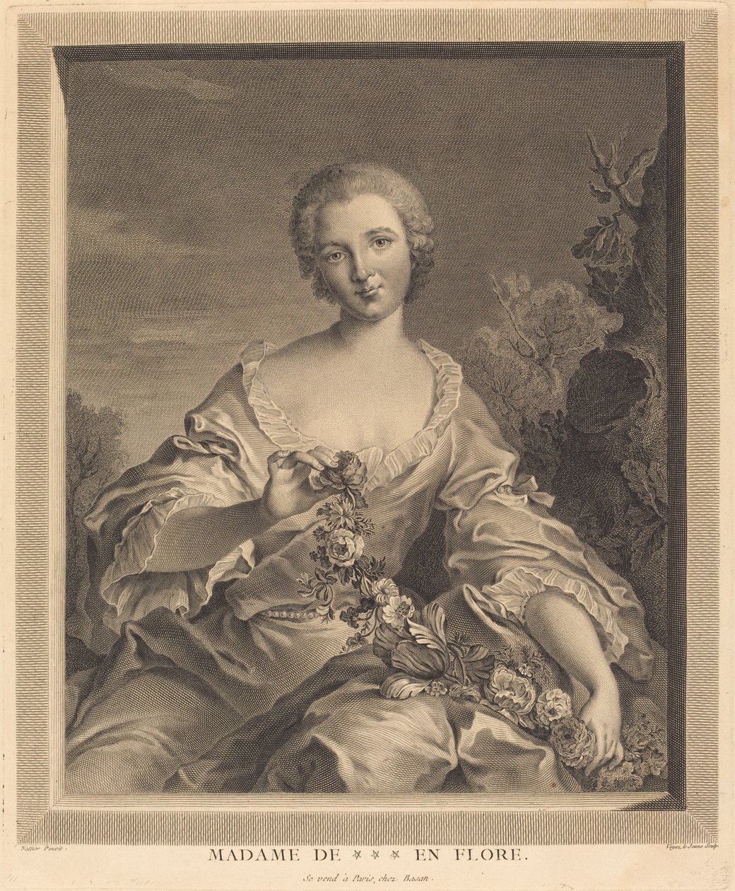 Fru XXX i Flora av François Voyez after Jean Marc Nattier